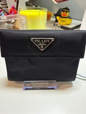 Prada Black Nylon Compact Wallet